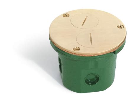 4.625 round electrical box|Round cast iron floor box for concrete, tile or wood floors.